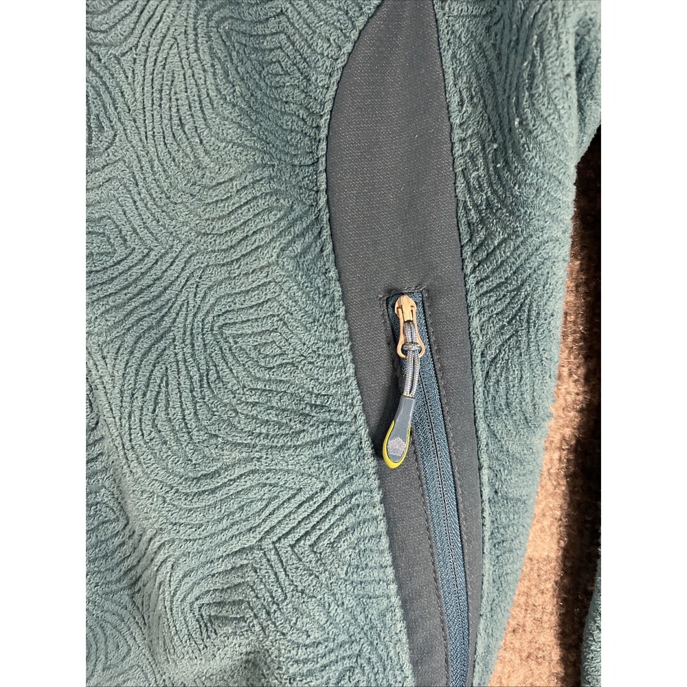 L.L. Bean Women's Full-Zip Fleece Jacket Teal Swirl Pattern Size Small Regular - Picture 3 of 13